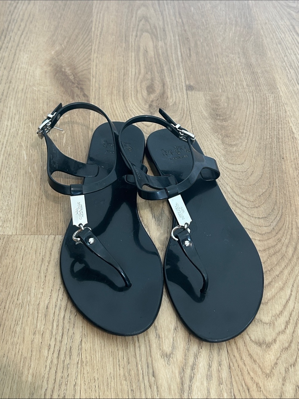 Coach Women’s Black Plato Jelly Sandals Size 9